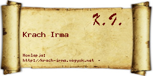 Krach Irma névjegykártya