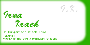 irma krach business card